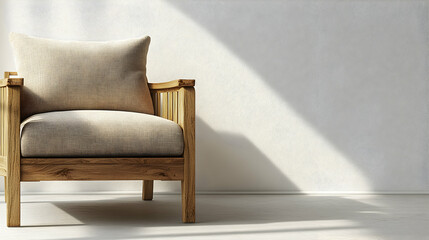Cozy armchair in a minimalist setting.