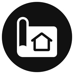 Editable house blueprint vector icon. Property, real estate, construction, mortgage, interiors. Part of a big icon set family. Perfect for web and app interfaces, presentations, infographics, etc