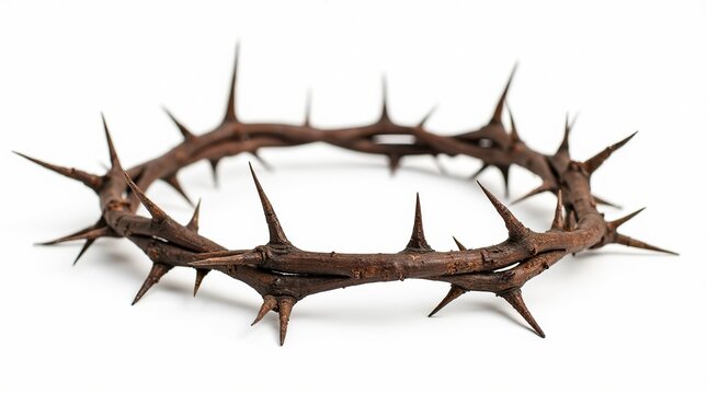 Close-Up of Crown of Thorns Symbolizing Sacrifice and Spiritual Reflection