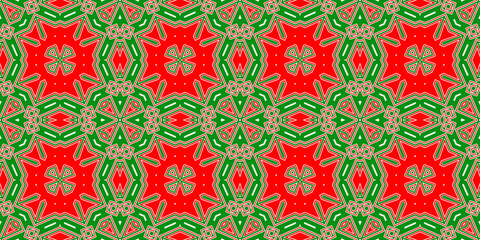 Seamless pattern banner red and green. Festive red and green Christmas pattern. Merry Christmas. Happy New Year.