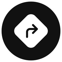 Editable turn right vector icon. Map, location, navigation. Part of a big icon set family. Perfect for web and app interfaces, presentations, infographics, etc