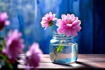 9 a blooming flower a beautiful flower blooms in a clear blue ja