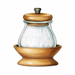 Illustration of salt cellar on white background