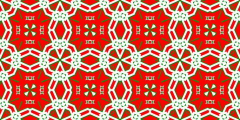 Seamless pattern banner red and green. Festive red and green Christmas pattern. Merry Christmas. Happy New Year.