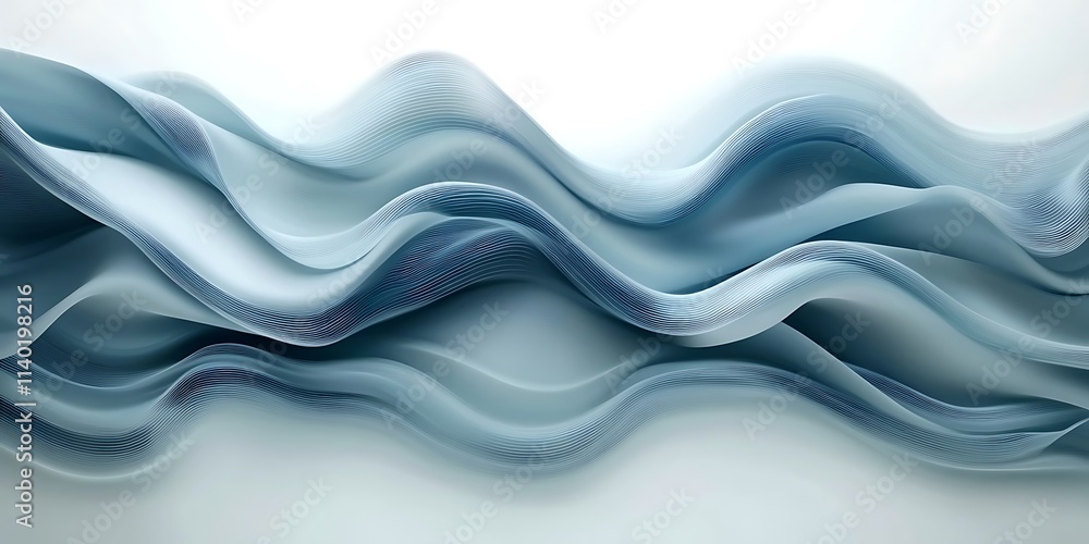 Poster futuristic digital wave pattern in blue tones with empty space for text, modern tech inspired feel a