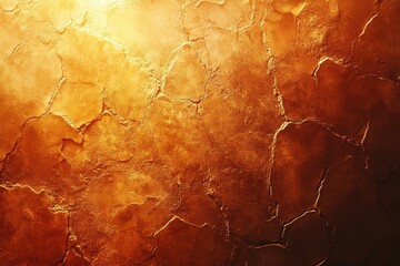 Fototapeta premium A textured surface resembling cracked earth with warm golden tones.