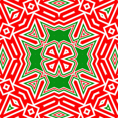 Seamless square pattern red and green. Christmas pattern green and red. Merry Christmas. Happy New Year.
