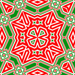 Seamless square pattern red and green. Christmas pattern green and red. Merry Christmas. Happy New Year.