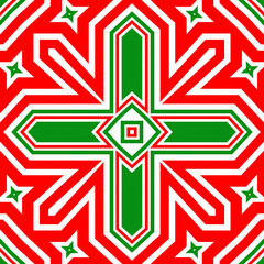 Seamless square pattern red and green. Christmas pattern green and red. Merry Christmas. Happy New Year.
