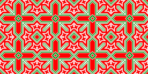 Seamless pattern banner red and green. Festive red and green Christmas pattern. Merry Christmas. Happy New Year.