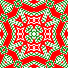 Seamless square pattern red and green. Christmas pattern green and red. Merry Christmas. Happy New Year.