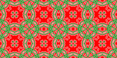 Seamless pattern banner red and green. Festive red and green Christmas pattern. Merry Christmas. Happy New Year.