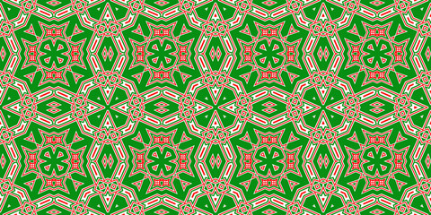 Seamless pattern banner red and green. Festive red and green Christmas pattern. Merry Christmas. Happy New Year.