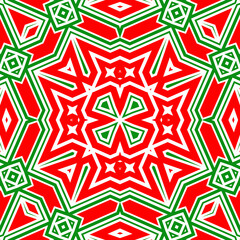 Seamless square pattern red and green. Christmas pattern green and red. Merry Christmas. Happy New Year.