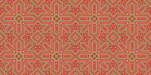 Seamless pattern banner red and green. Festive red and green Christmas pattern. Merry Christmas. Happy New Year.