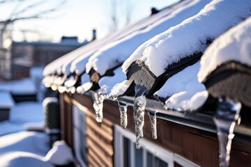 9 problematic ice buildup on roof edges causing potential damage