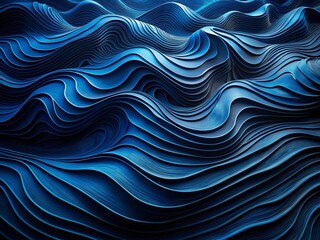 Obraz premium Abstract Dark Blue Topographic Art: Minimalist Wave Background Textures