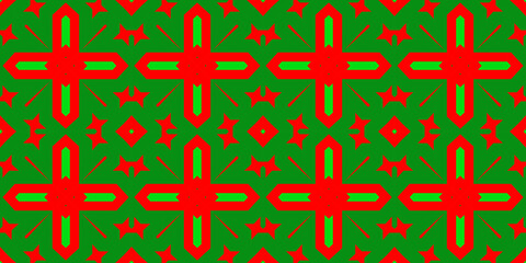 Seamless pattern banner red and green. Festive red and green Christmas pattern. Merry Christmas. Happy New Year.