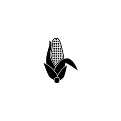 Corn icon vector for logo. Vegetable Icon vector on black color