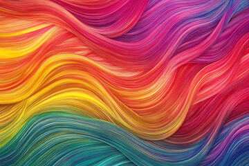 Obraz premium Colorful Gradient of Flowing Lines and Shapes in Abstract Design.