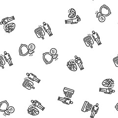 man disease health medical vector seamless pattern thin line illustration