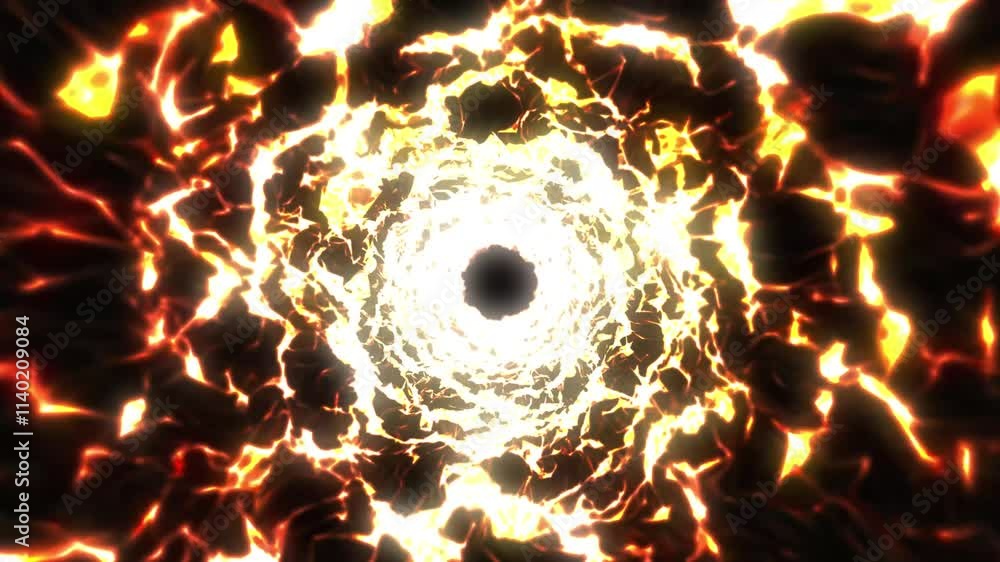 Aufkleber abstract visualization, explosion, fire tornado, cosmic nebula. in the center is a dark core surroun
