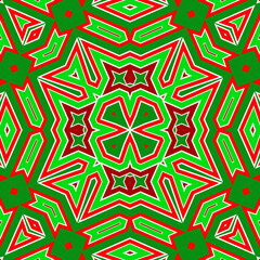 Seamless square pattern red and green. Christmas pattern green and red. Merry Christmas. Happy New Year.