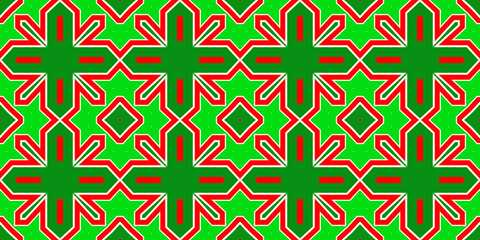 Seamless pattern banner red and green. Festive red and green Christmas pattern. Merry Christmas. Happy New Year.