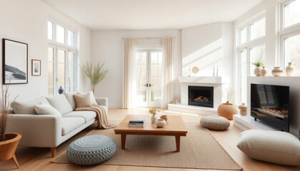 Living Room Interior Design With Modern Concept - Hotel Living Room - Apartment Living Room Interior With Sofa - Interior Design - Modern Living Room With Furniture - Modern Style