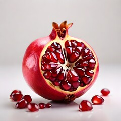 Fresh Juicy Pomegranate with Water Droplets - Vibrant Red Fruit Rich in Antioxidants and Nutrients