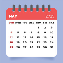 Letter Calendar 2025 May