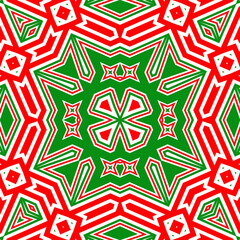 Seamless square pattern red and green. Christmas pattern green and red. Merry Christmas. Happy New Year.