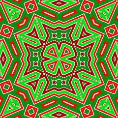 Seamless square pattern red and green. Christmas pattern green and red. Merry Christmas. Happy New Year.
