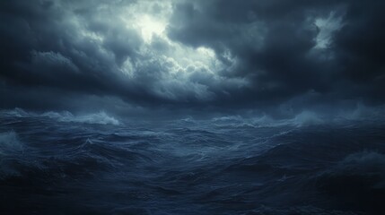 Obraz premium Dramatic storm clouds rolling over the sea