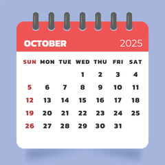 Letter Calendar 2025 October