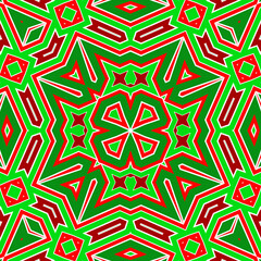 Seamless square pattern red and green. Christmas pattern green and red. Merry Christmas. Happy New Year.
