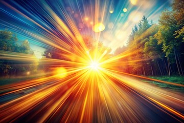 Fototapeta premium Abstract Sunlight Painting, Golden Hour Rays, Sunburst Art, Abstract Sun, Light Burst Background, Modern Sun Art, Bright Sunlight, Abstract Light, Golden Sun Design