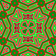Seamless square pattern red and green. Christmas pattern green and red. Merry Christmas. Happy New Year.