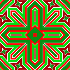 Seamless square pattern red and green. Christmas pattern green and red. Merry Christmas. Happy New Year.