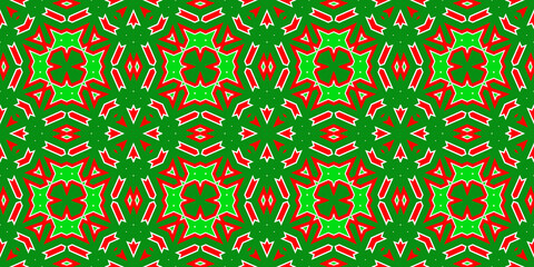 Seamless pattern banner red and green. Festive red and green Christmas pattern. Merry Christmas. Happy New Year.