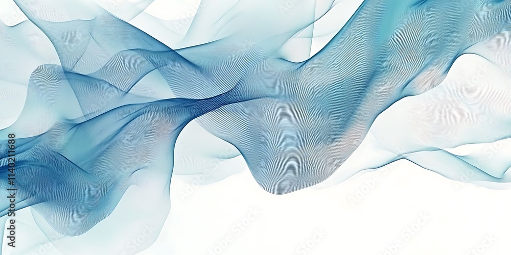 Poster futuristic digital wave pattern in blue tones with empty space for text, modern tech inspired feel a