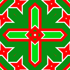 Seamless square pattern red and green. Christmas pattern green and red. Merry Christmas. Happy New Year.