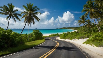 Winding Road Through Tropical Paradise