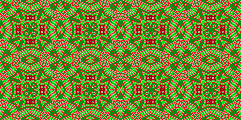 Seamless pattern banner red and green. Festive red and green Christmas pattern. Merry Christmas. Happy New Year.