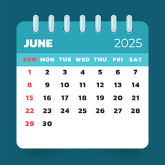 2025 Calendar Template June