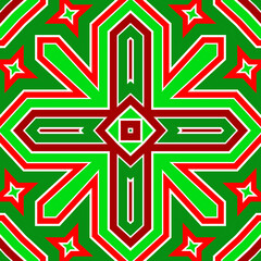Seamless square pattern red and green. Christmas pattern green and red. Merry Christmas. Happy New Year.