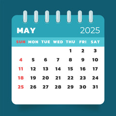 2025 Calendar Template May
