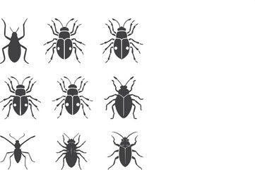 collection of insects. Insect Silhouette Icons Collection