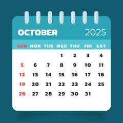 2025 Calendar Template October