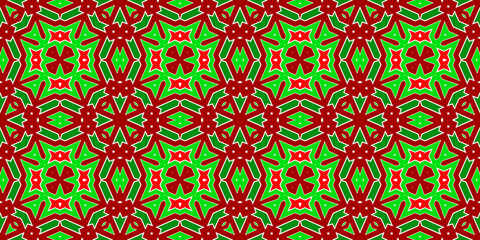 Seamless pattern banner red and green. Festive red and green Christmas pattern. Merry Christmas. Happy New Year.